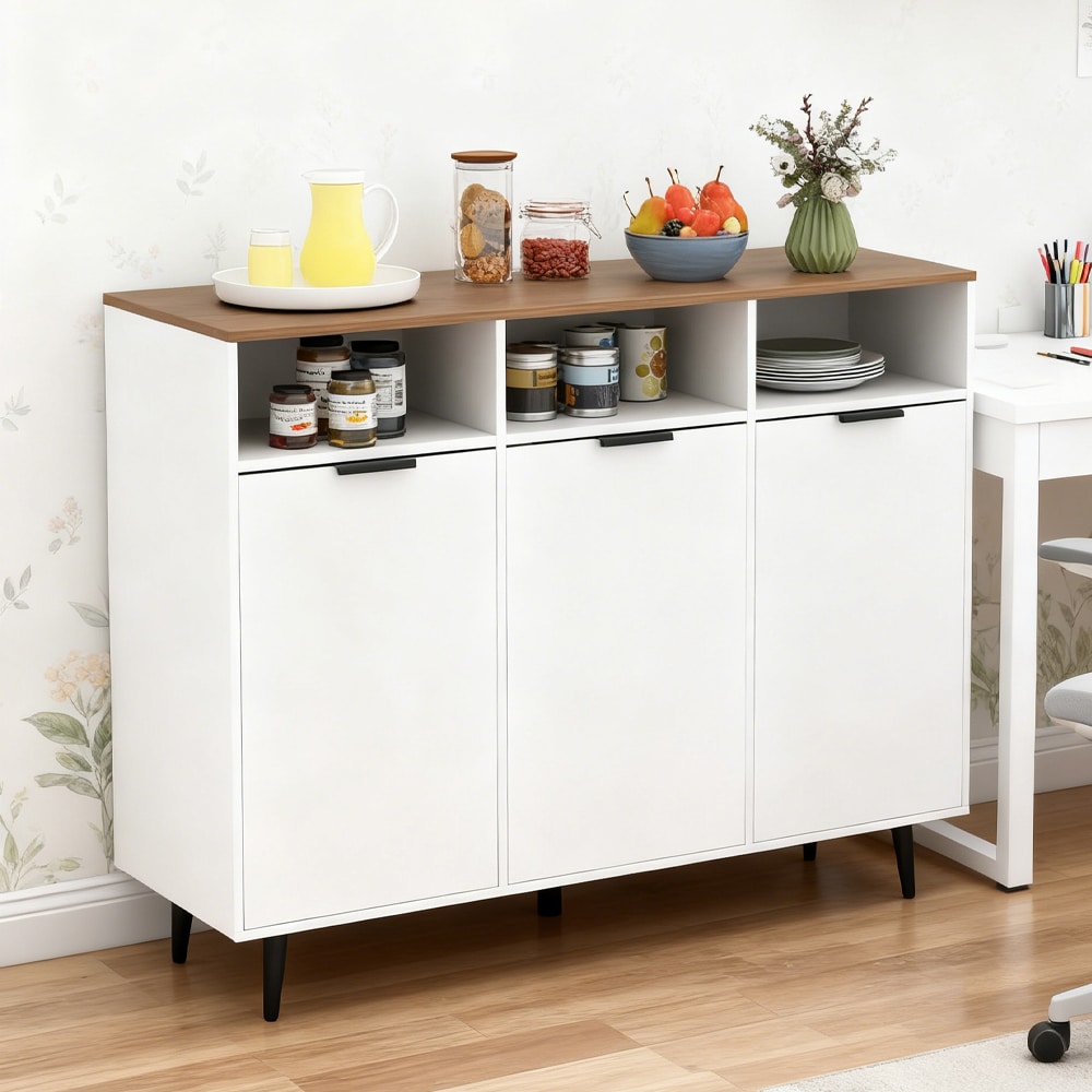 Sideboard Buffet Cabinet Kitchen Storage Cabinet With 5-Position Adjustable Shelves_voghion.com